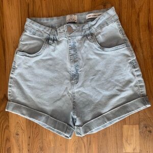 Cotton On Light Blue High Waist Women Shorts